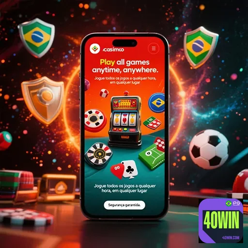 Imagem do aplicativo 40win mostrado no site 40win, destacando funcionalidades e interface intuitiva.