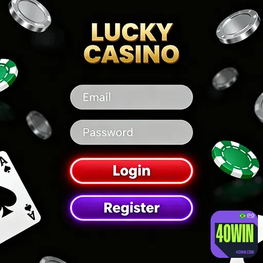 Tela de login de cassino online em dispositivo móvel com botões de acesso