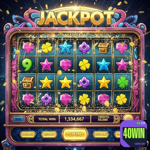 Imagem de slots com símbolos coloridos promovendo promoções na 40win